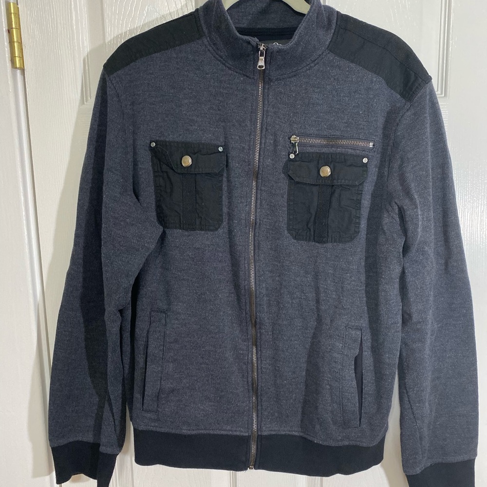 ROCK & REPUBLIC Black Full Zip Sweater